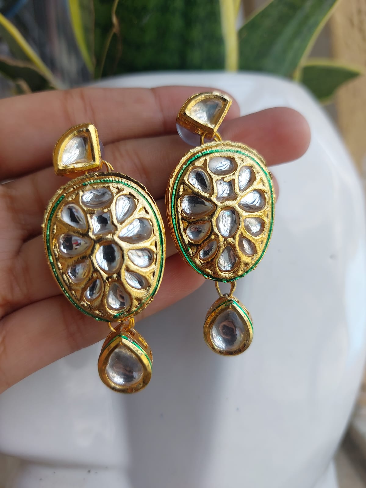 Earring pachi kundan