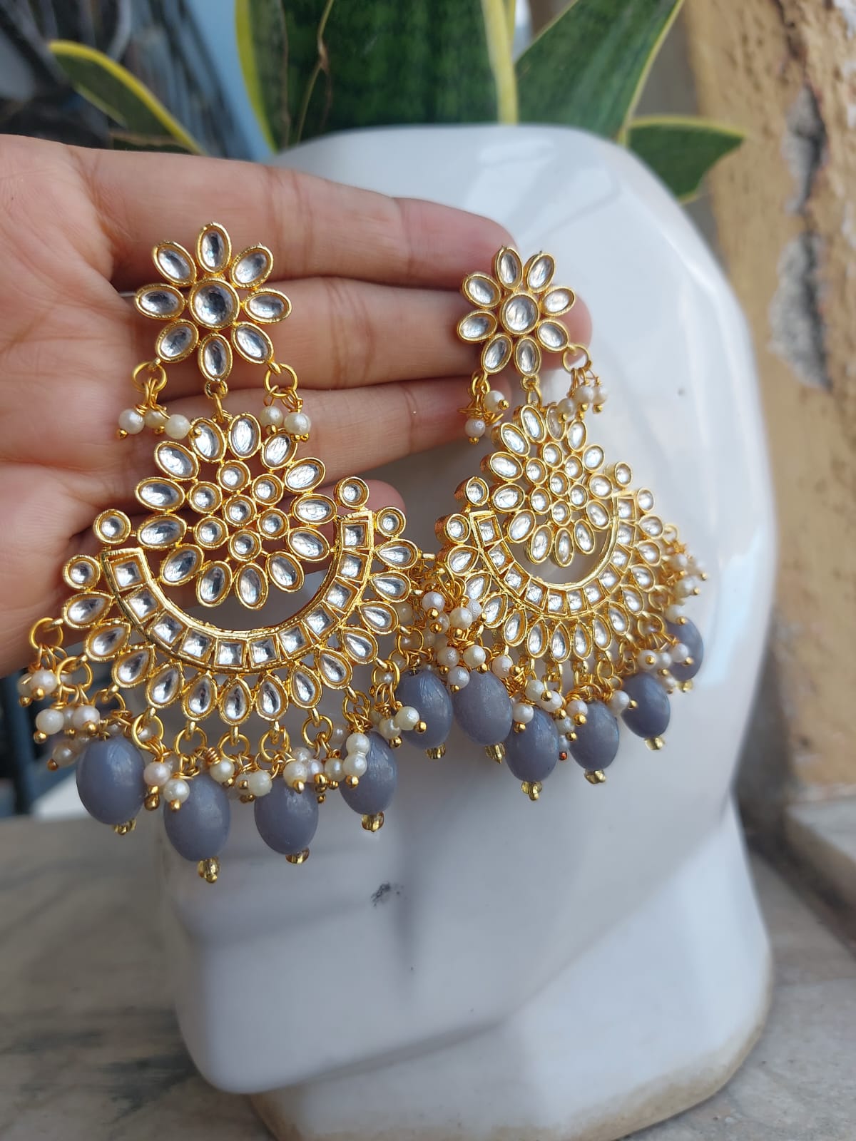 Earring pachi kundan
