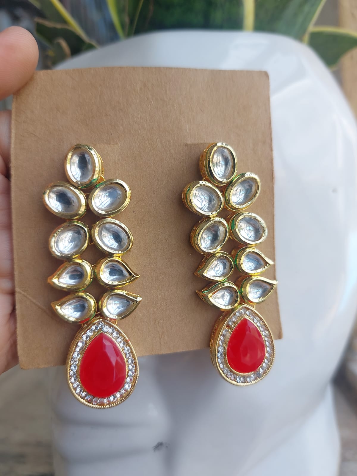 Earring pachi kundan