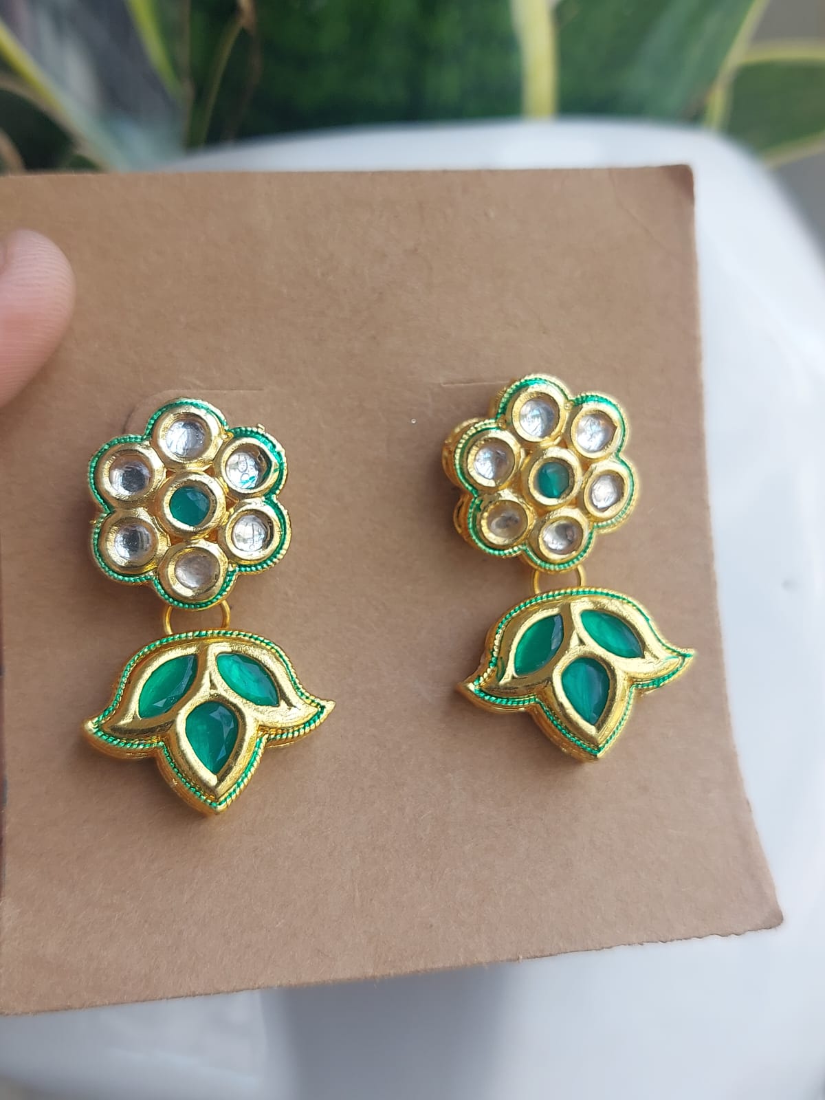 Earring pachi kundan