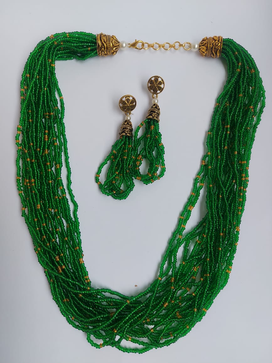 Green Necklace Pearl
