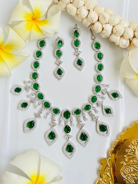 Green american diamond Necklace