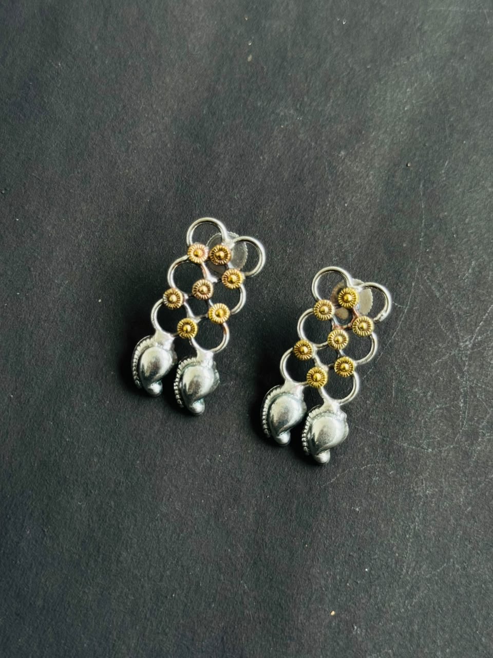 Silver Floral Drop Earrings