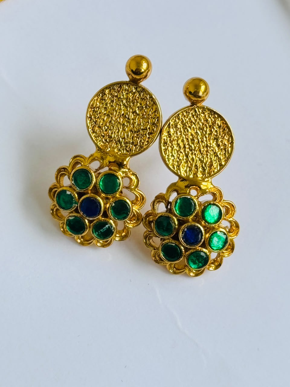 Emerald Pearl Floral Necklace Set