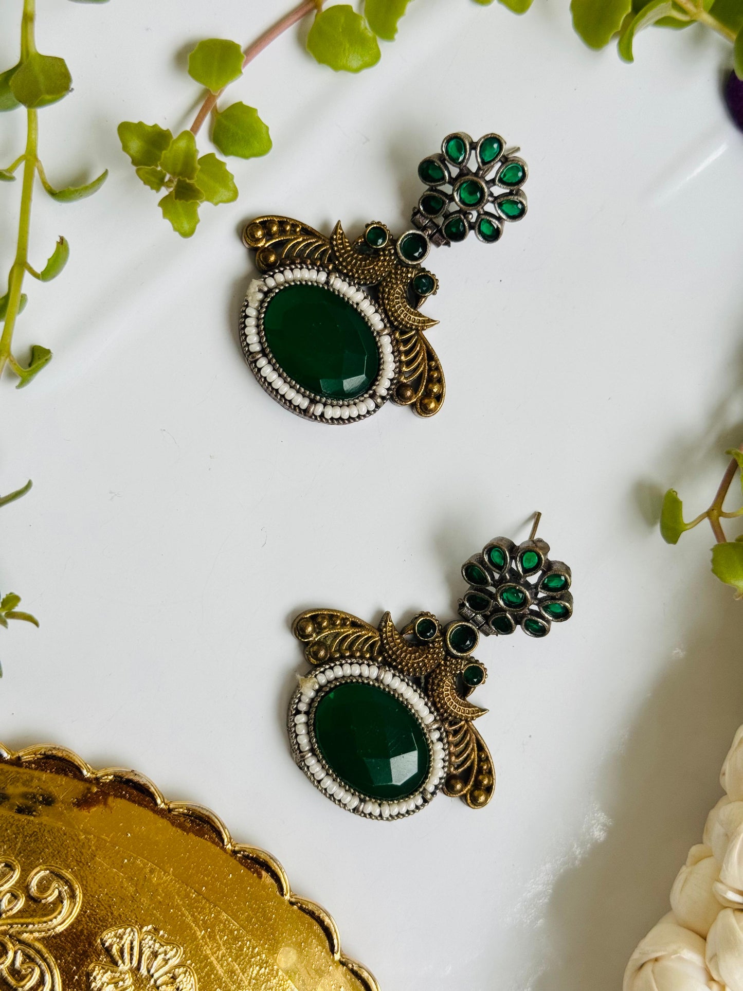 PEACOCK Bird Earring silver replica