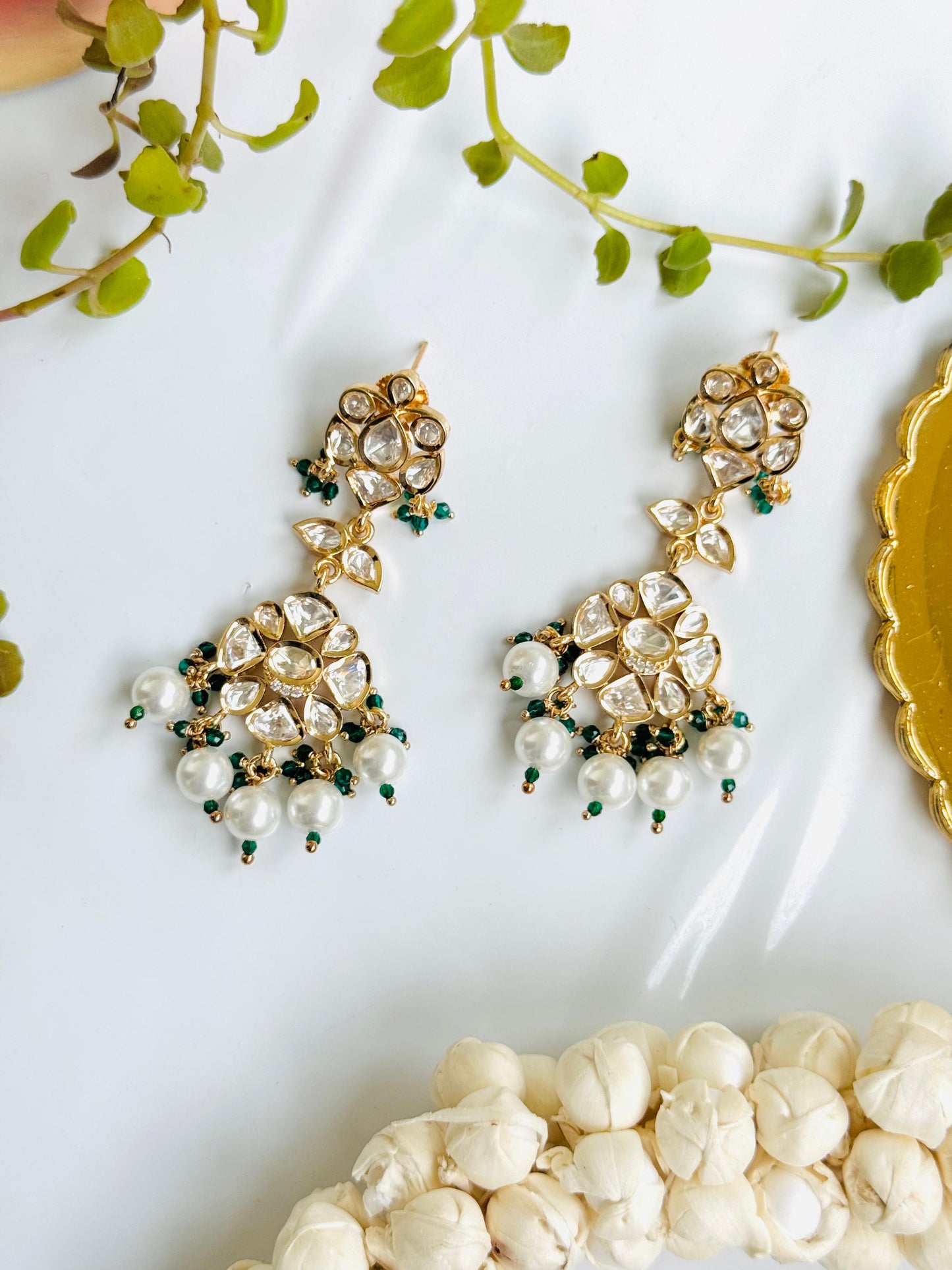 Uncut polki long Earring