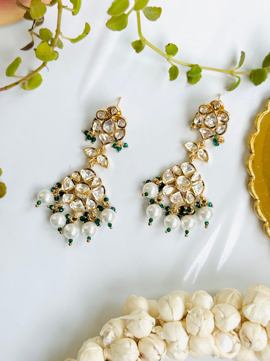 Uncut polki  long Earring