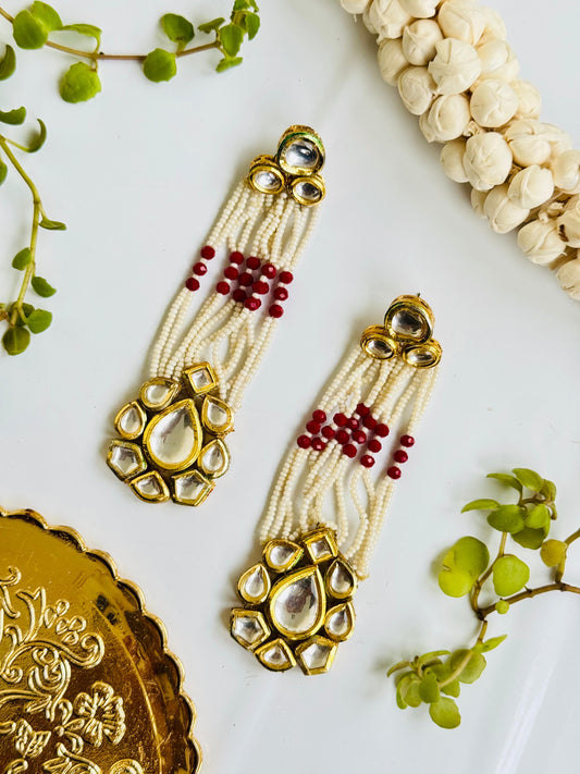 Earring pachi kundan long