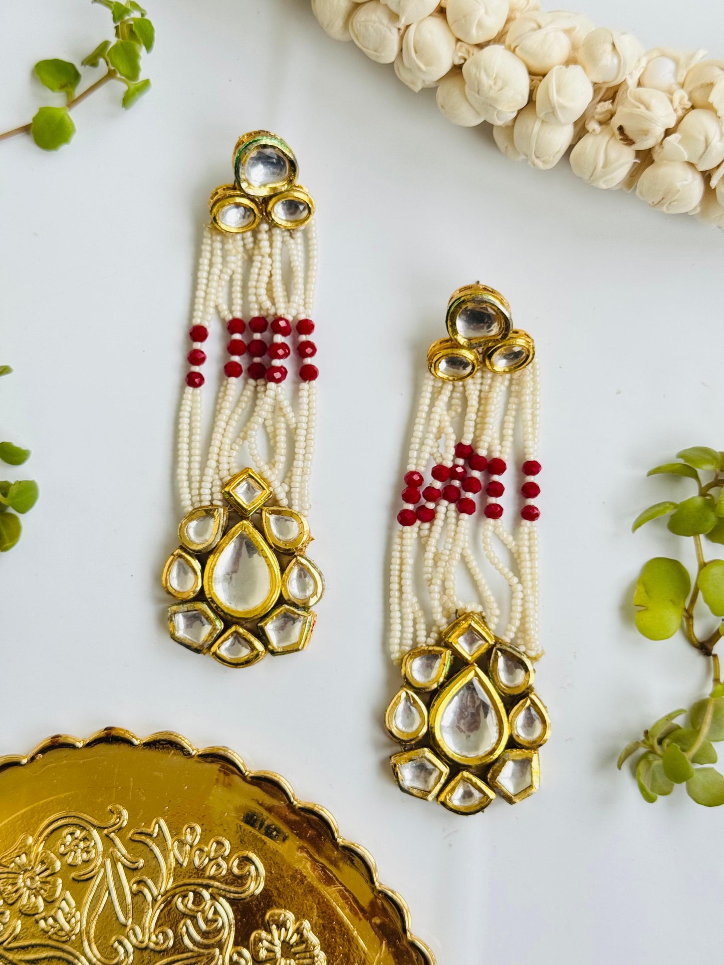 Earring pachi kundan long