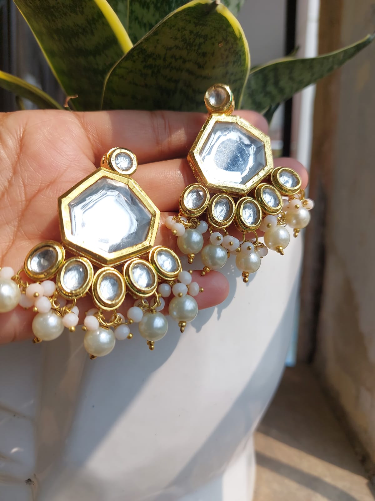 BAL | Pachi Kundan Pearl Statement deals Earrings