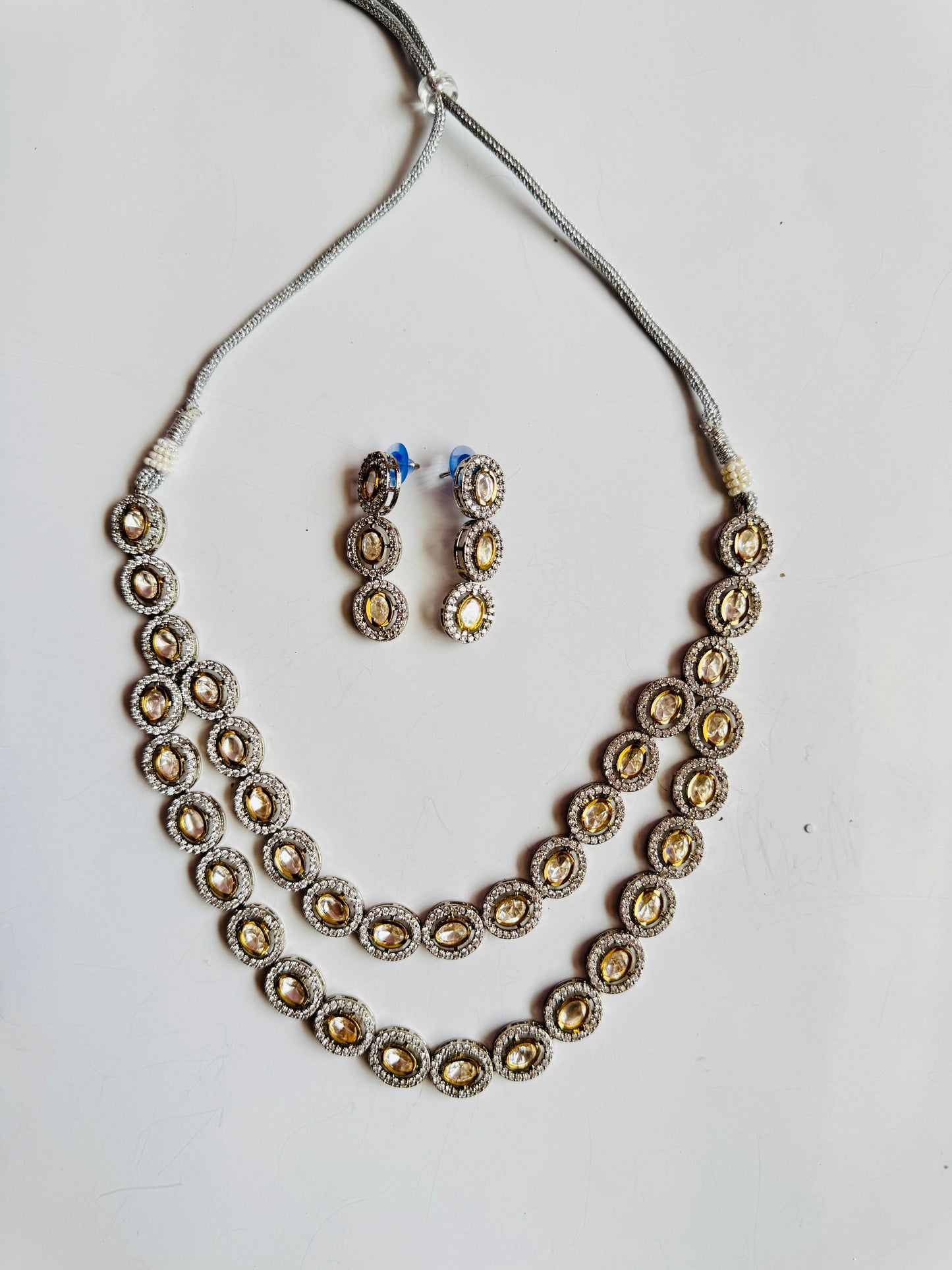 Uncut polki collar necklace
