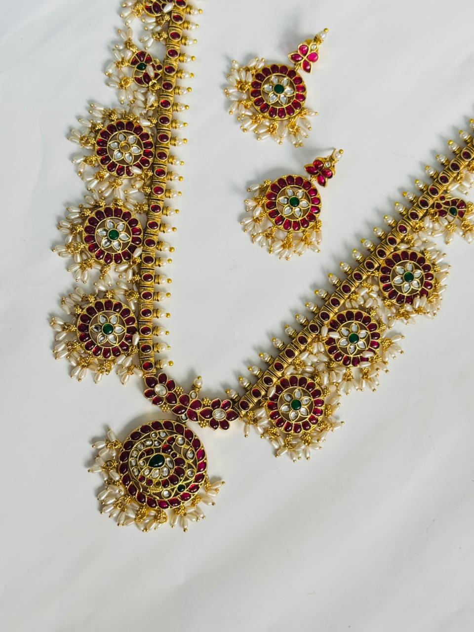 Jadau temple necklace