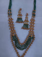 Uncut polki green long  Necklace