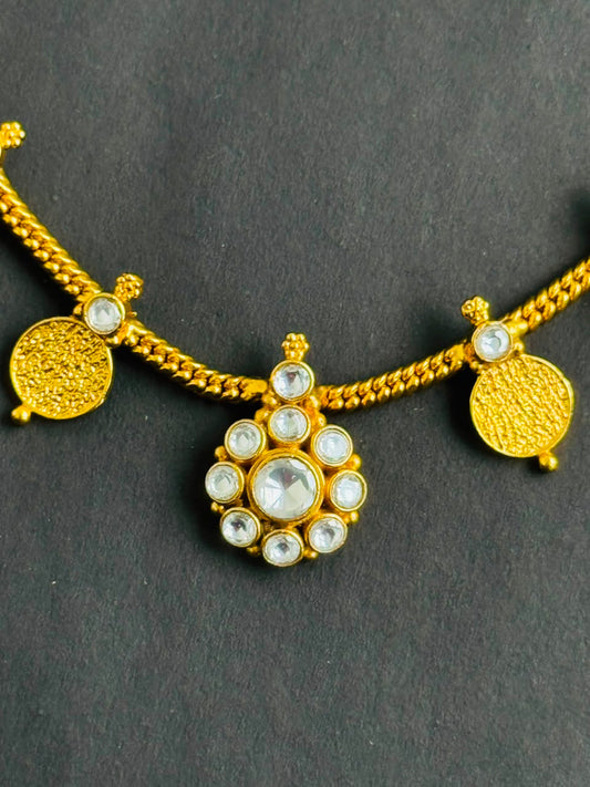 Pearl Halo Gold Necklace Set