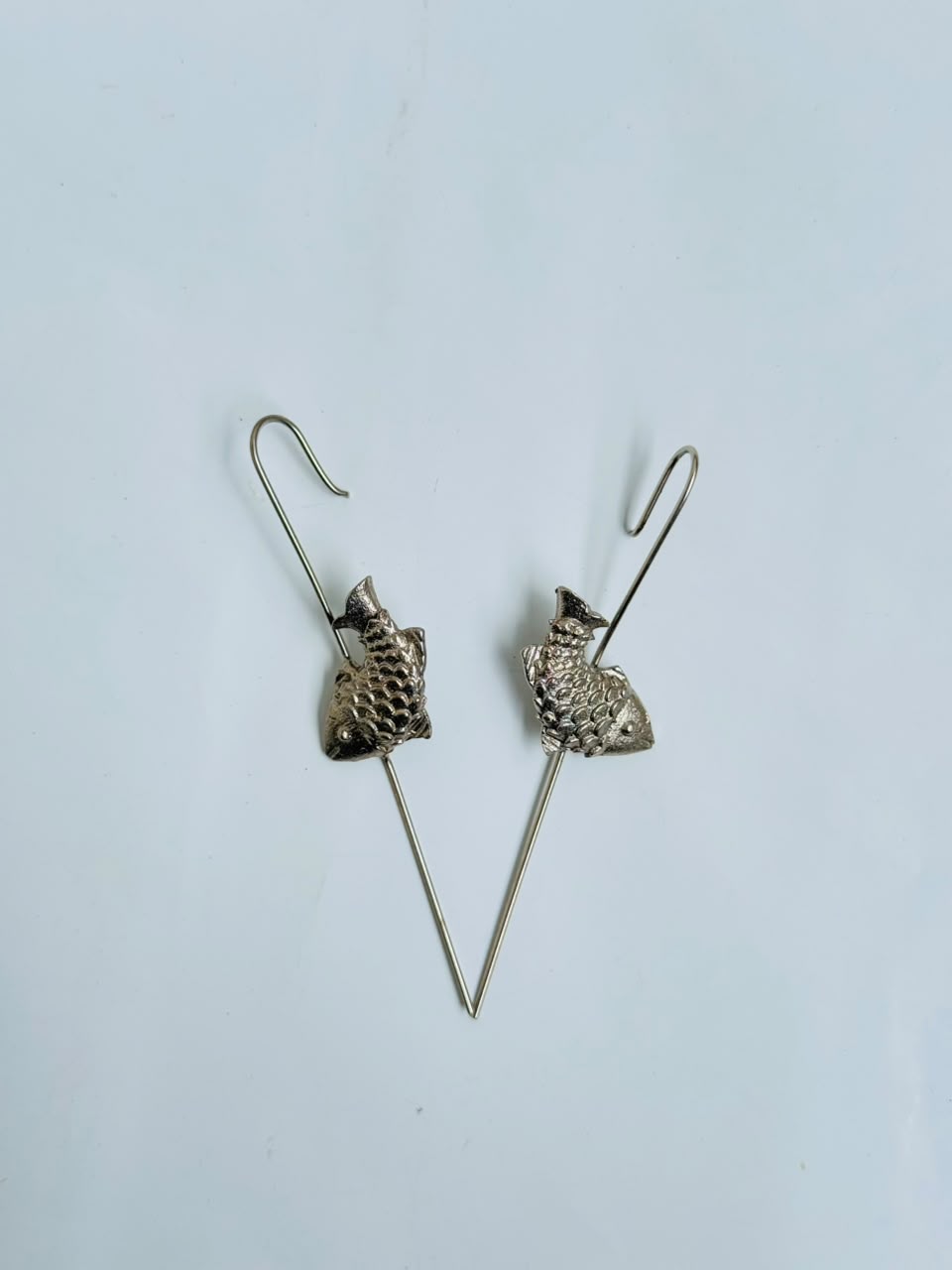 ear pin earcuff fish silver