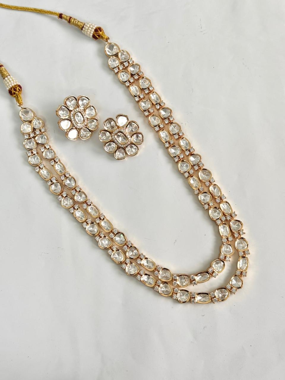 Uncut polki  ROSE GOLD Necklace