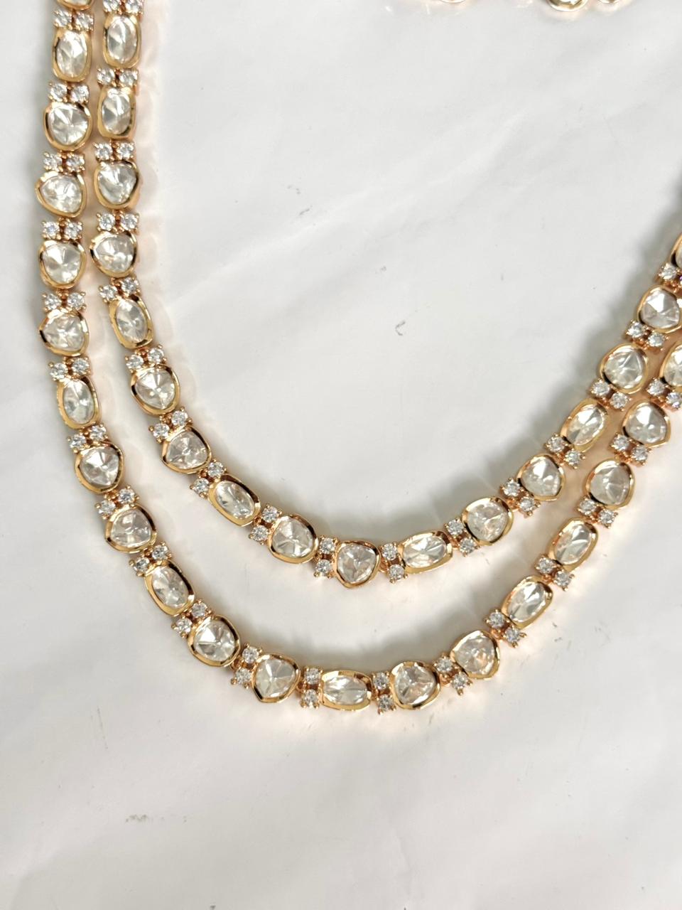 Uncut polki  ROSE GOLD Necklace
