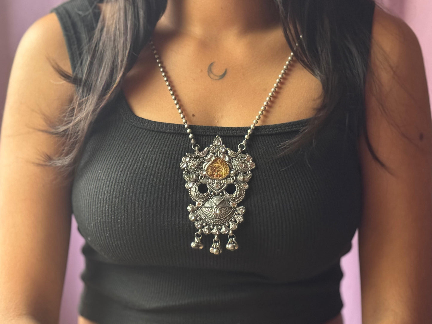 Necklace silver long