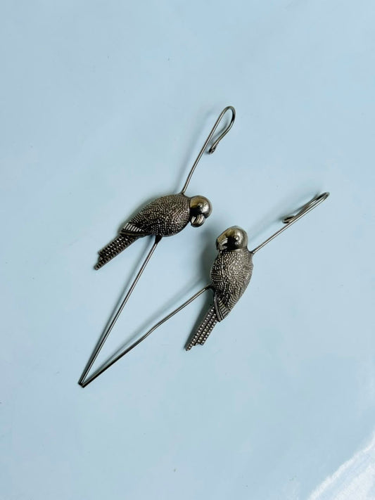 ear pin earcuff bird silver
