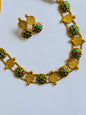 Emerald Pearl Floral Necklace Set