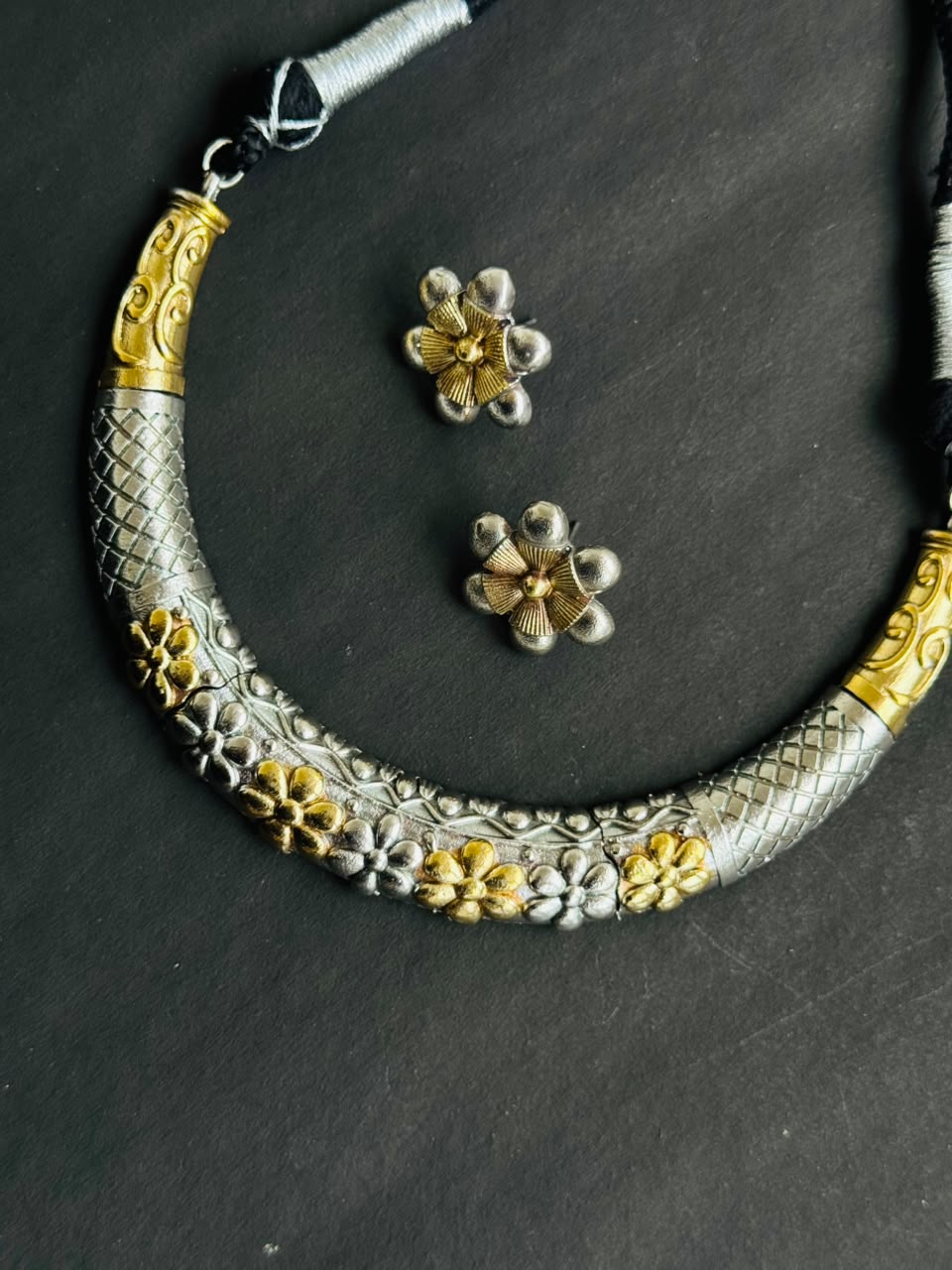 Floral Heritage Dual-Tone Necklace Set