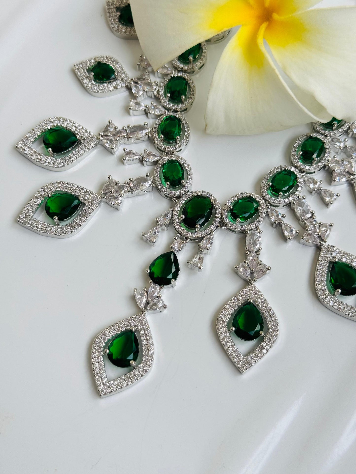 Green american diamond Necklace