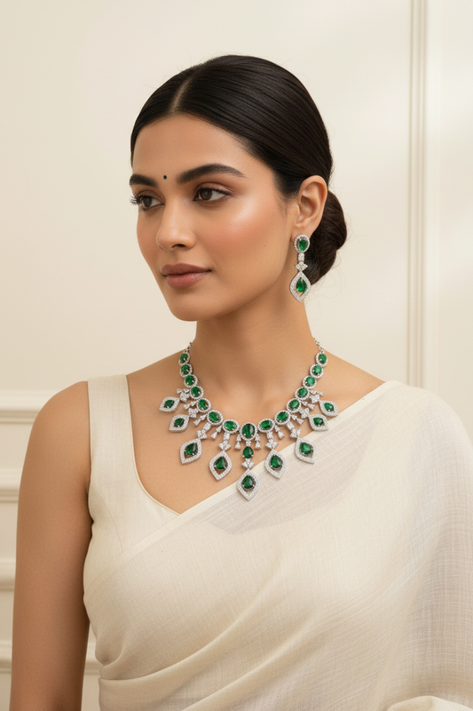 Green american diamond Necklace