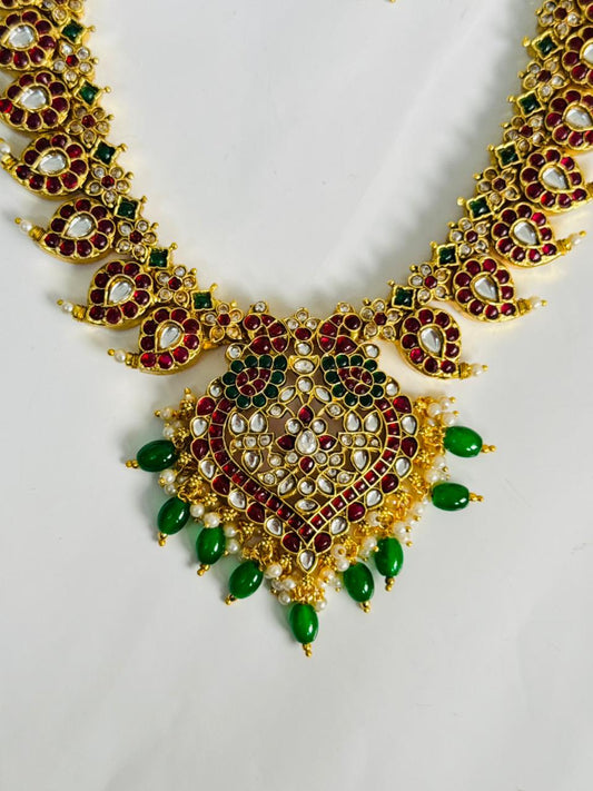 Jadau temple necklace