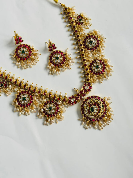 Jadau temple necklace