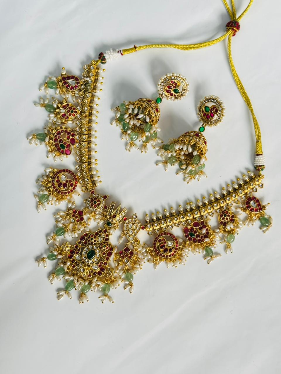 Jadau temple necklace