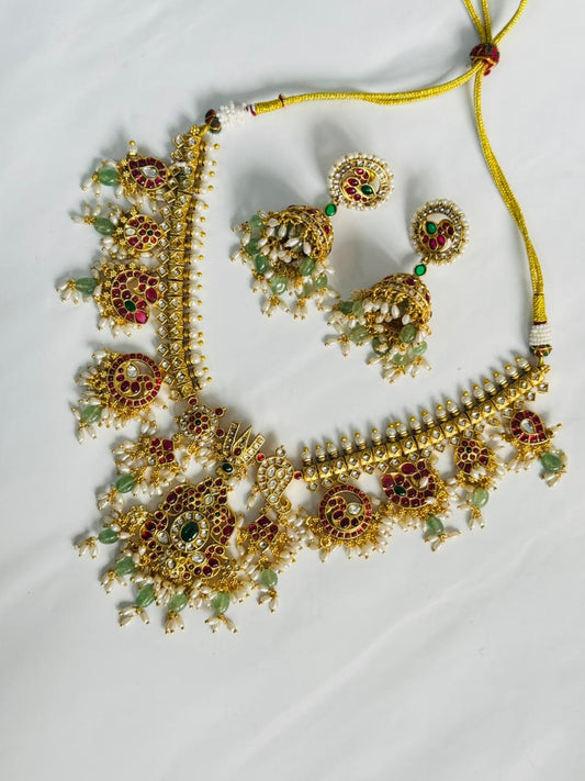 Jadau temple necklace