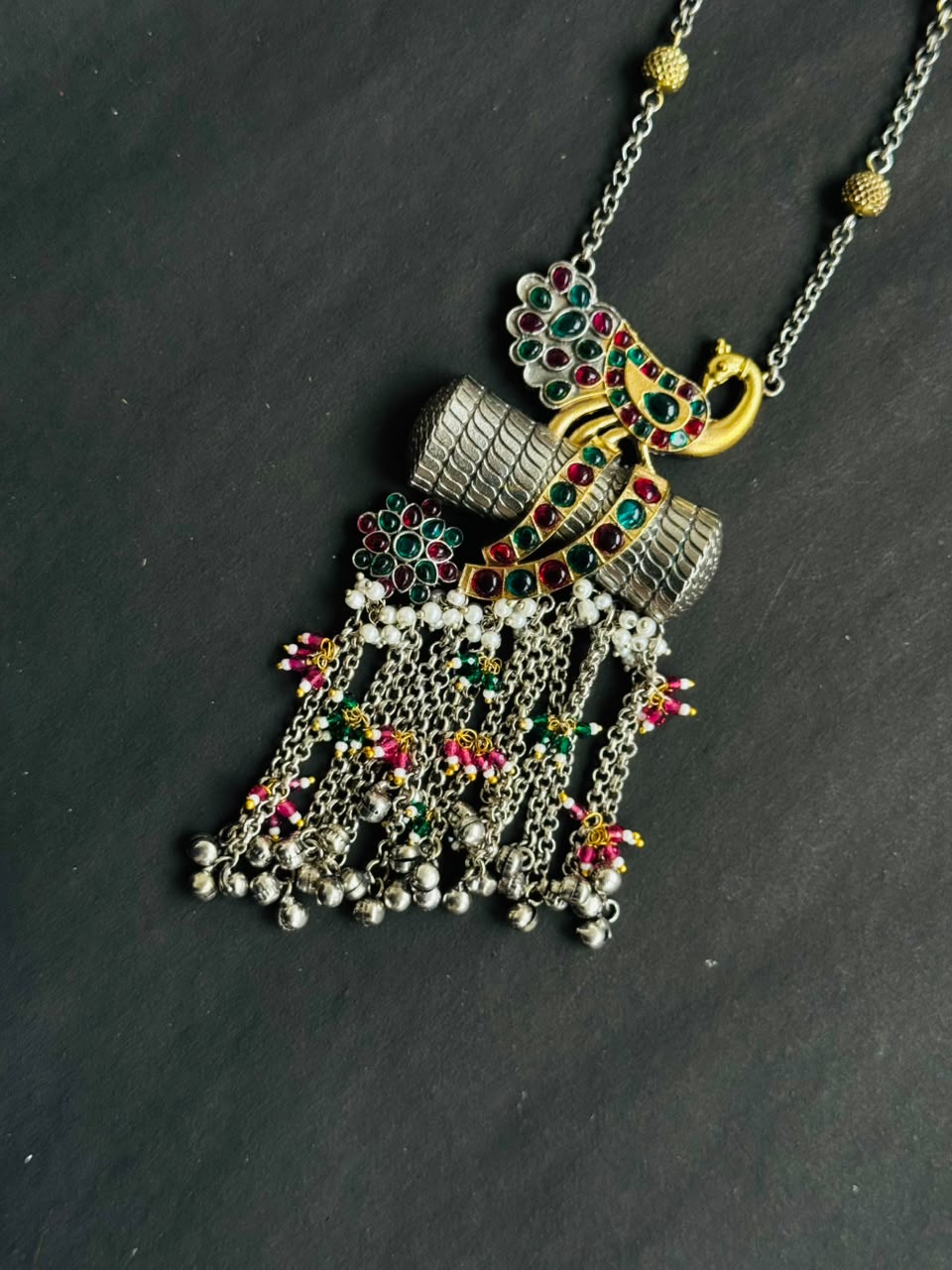 Peacock Heritage Long Necklace Set