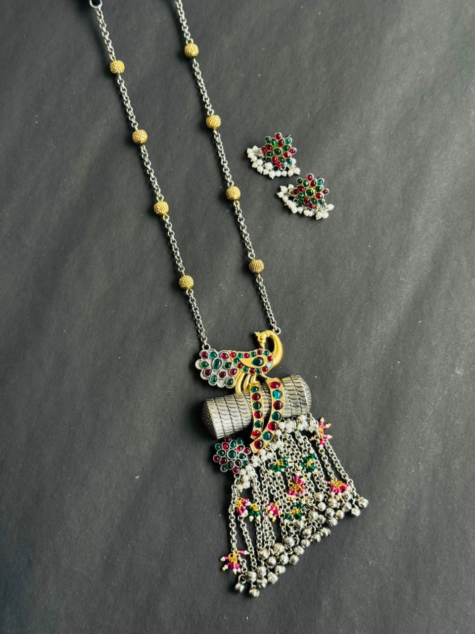 Peacock Heritage Long Necklace Set