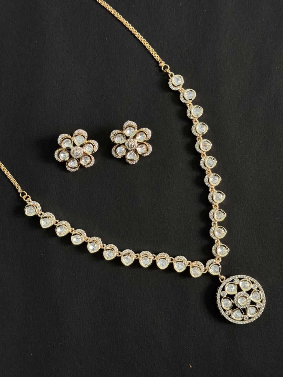 Floral Radiance Kundan Necklace Set