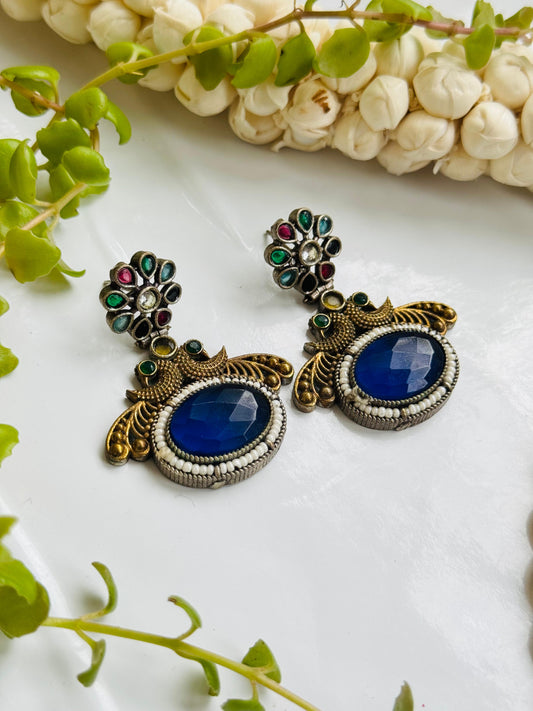 PEACOCK Bird Earring silver replica