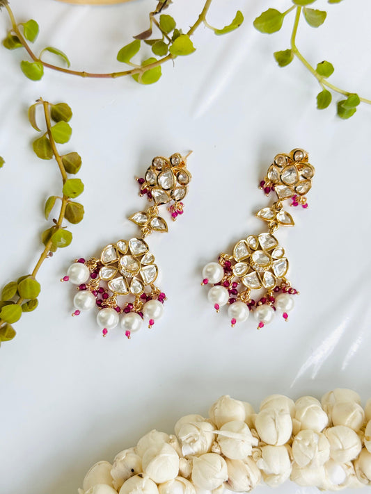 Uncut polki long Earring