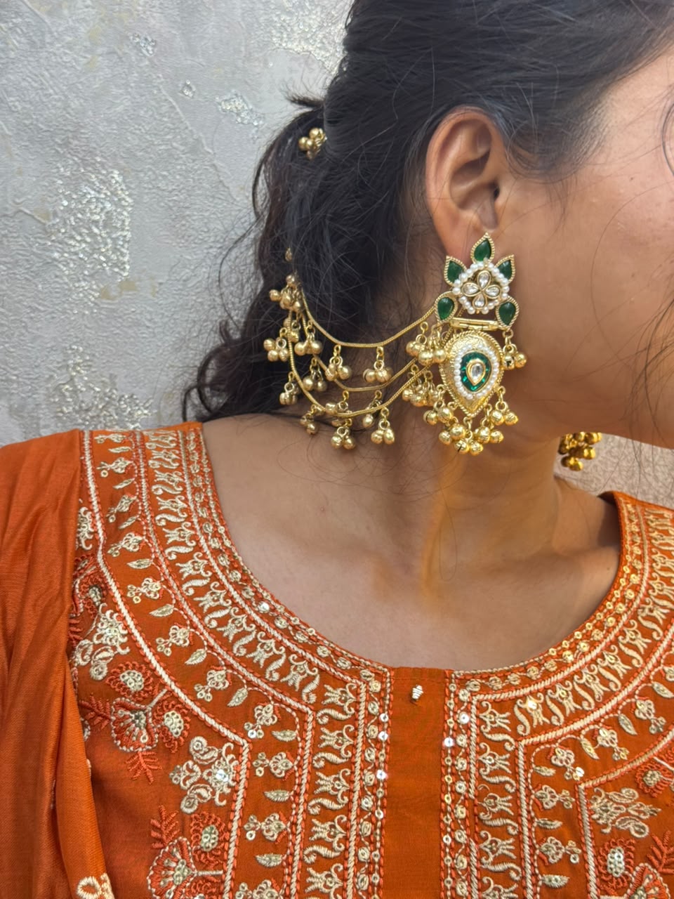 kashmiri EARRING with chain