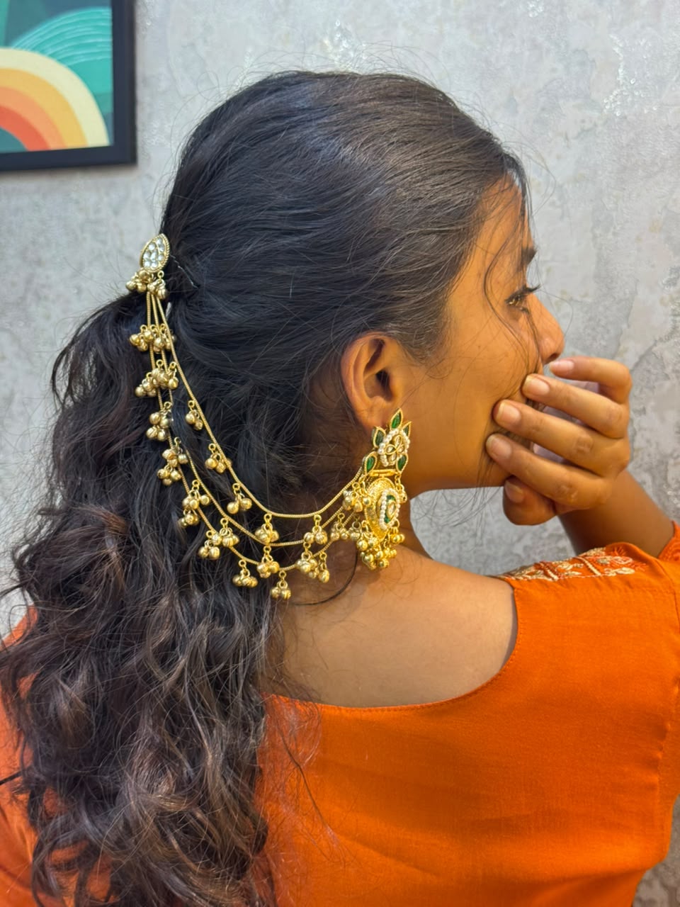 kashmiri EARRING with chain