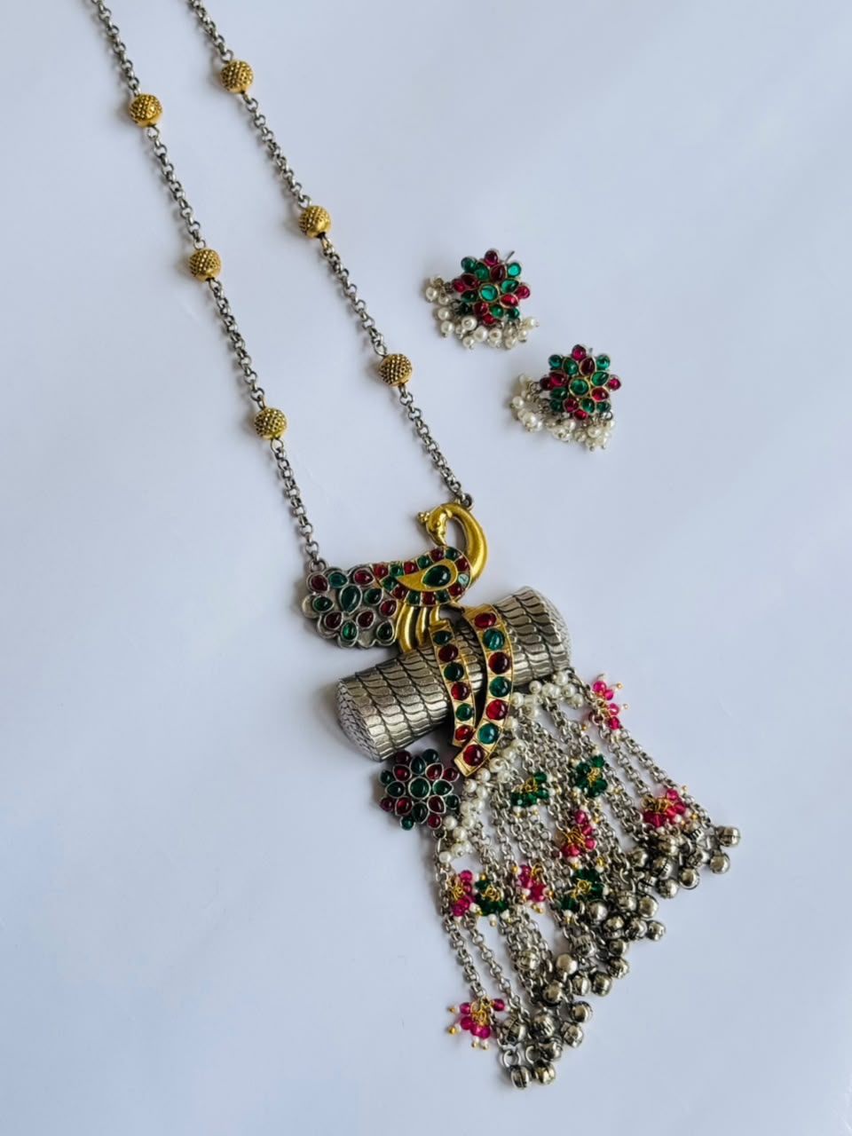 Peacock Heritage Long Necklace Set