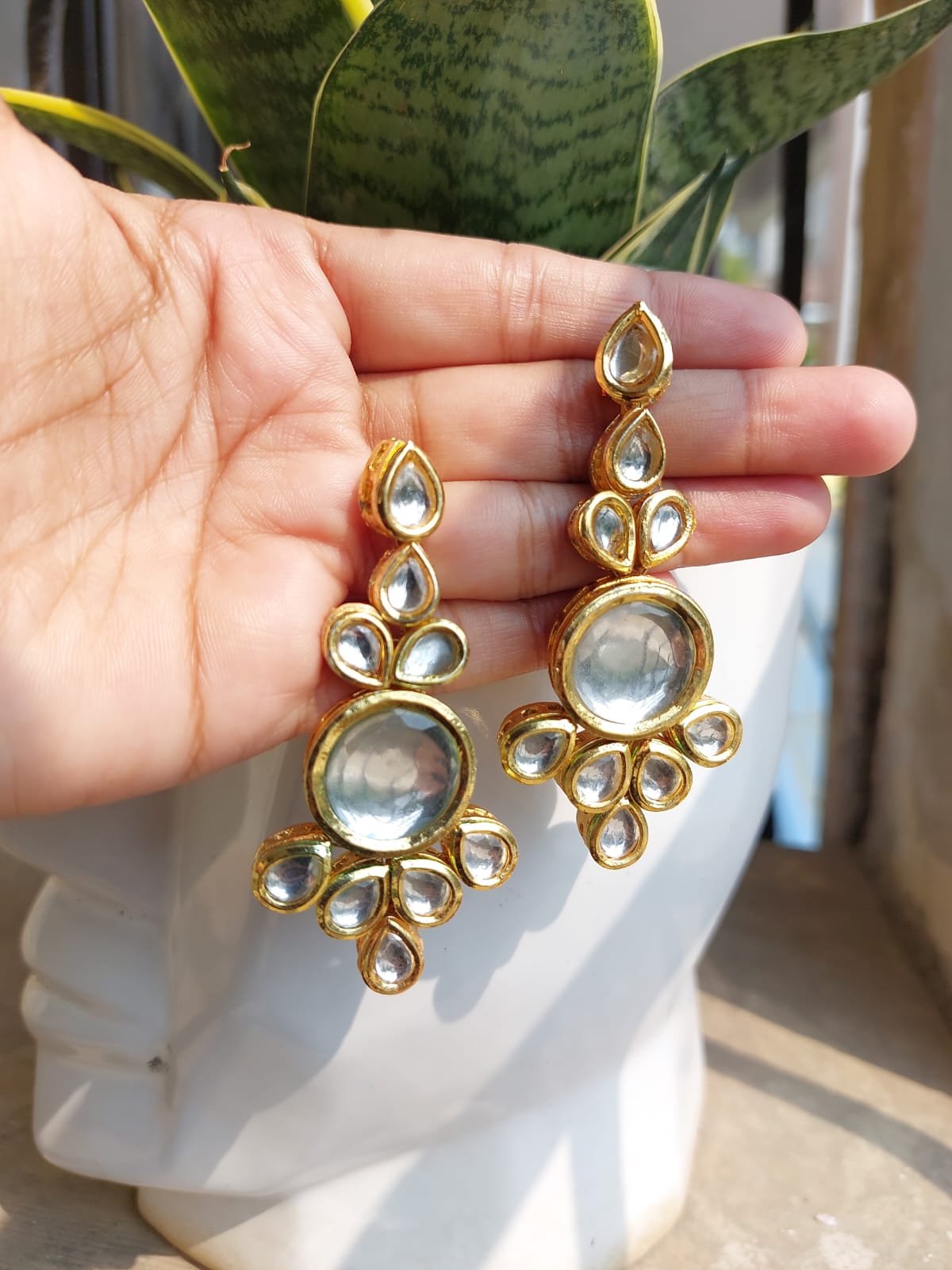 Earring pachi kundan