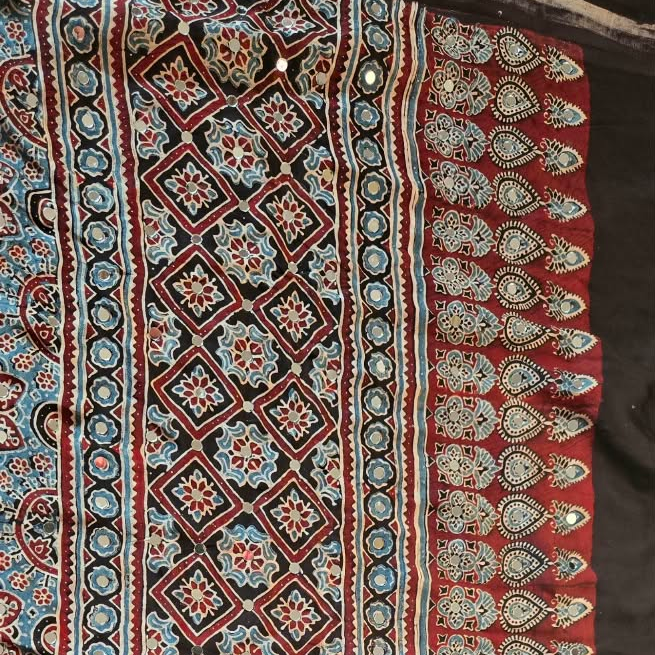 AJRAKH MIROOR WORK MODAL SILK SAREE