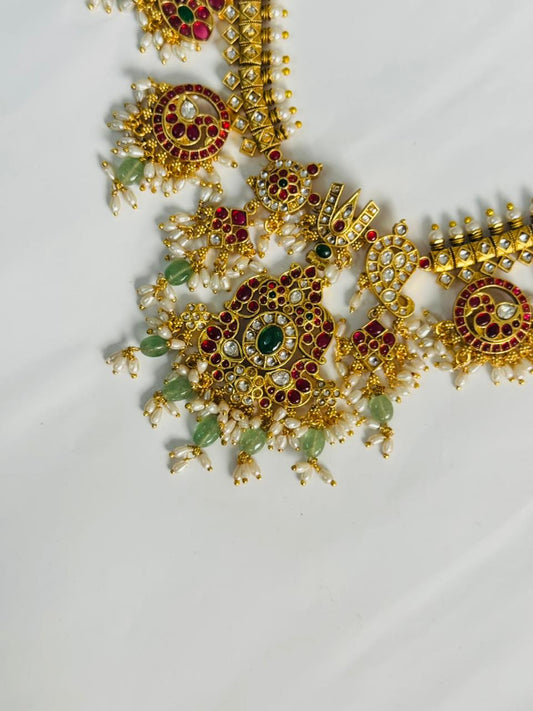 Jadau temple necklace