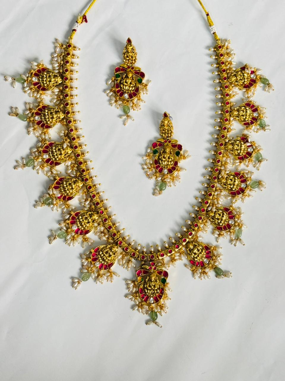 Jadau temple necklace